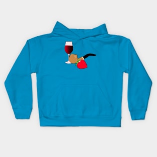 Wine, Pipe and Strawberry Kids Hoodie